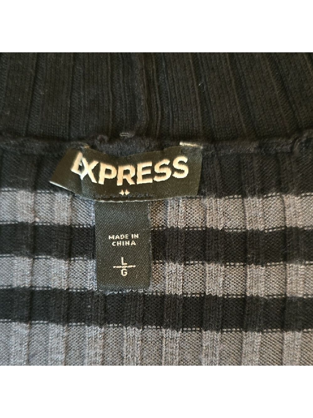 Express Striped Ribbed Knit Top - Picture 3 of 4